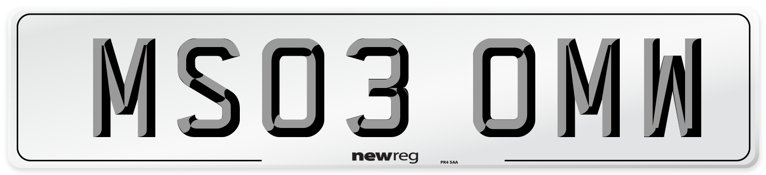 MS03 OMW Number Plate from New Reg